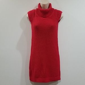 Cherokee women's red cowl neck sweater dress